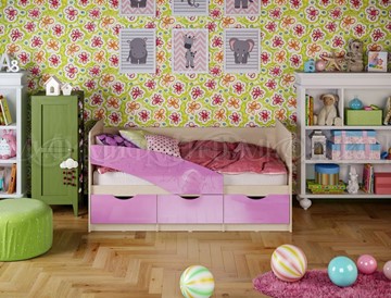 Детская кровать Бабочки 800*1600, Сиреневый глянец во Владимире