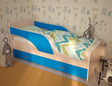 Детская кровать Максимка, корпус Млечный дуб, фасад Синий в Коврове