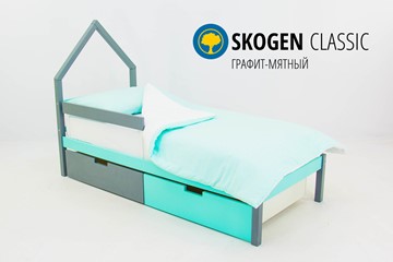 Детская кровать-домик мини Skogen графит-мятный в Коврове