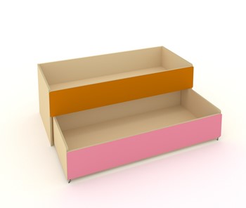 Кровать детская 2-х уровневая КД-2, Беж + Оранжевый + Розовый в Коврове