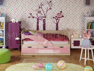 Детская кровать Дельфин-1, Розовый глянец 80х160 во Владимире
