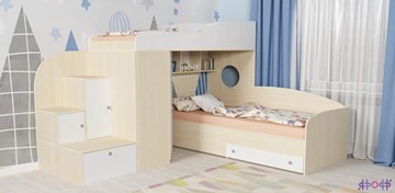 Детская кровать-шкаф Кадет-2, корпус Дуб, фасад Белое дерево во Владимире