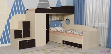 Детская кровать-шкаф Кадет-2, корпус Дуб, фасад Венге во Владимире