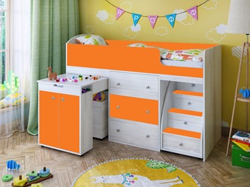 Детская кровать-шкаф Малыш 1600, корпус Винтерберг, фасад Оранжевый во Владимире