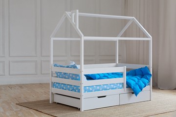 Детская кровать для мальчика Домик с ящиками, цвет белый в Коврове