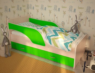 Детская кровать Максимка, корпус Млечный дуб, фасад Салатовый в Коврове