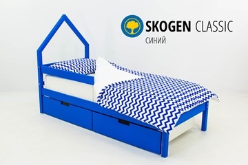 Кровать-домик в детскую мини Skogen синия во Владимире