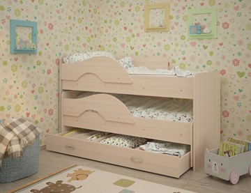 Детская кровать для мальчика Радуга 1.6 с ящиком, цвет Млечный дуб во Владимире