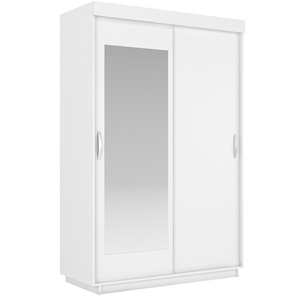 Шкаф 2-дверный Лайт (ДСП/Зеркало) 800х595х2120, Белый Снег в Коврове