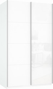 Шкаф-купе Прайм (ДСП/Белое стекло) 1600x570x2300, белый снег в Коврове
