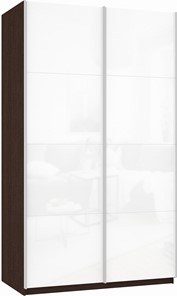 Шкаф Прайм (Белое стекло/Белое стекло) 1200x570x2300, венге во Владимире