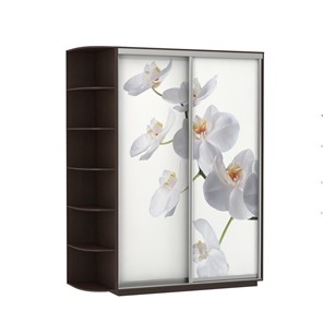 Шкаф 2-дверный Экспресс 1900x600x2200, со стеллажом, Орхидея белая/венге во Владимире