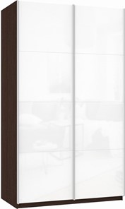 Шкаф Прайм (Белое стекло/Белое стекло) 1600x570x2300, венге в Коврове