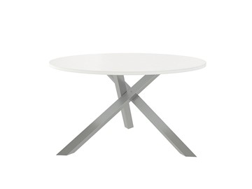 Круглый столик Триада-15Д, Металлик/Белый в Коврове