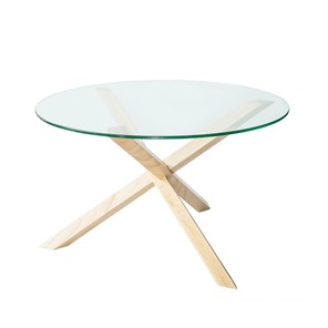 Стеклянный столик Оникс-3, Натуральный массив/Прозрачное стекло в Коврове