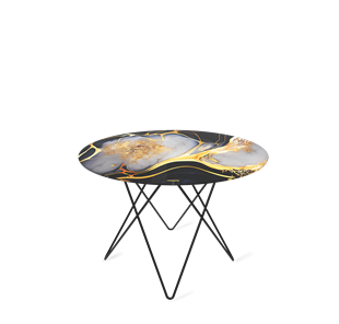 Круглый столик SHT-TU37 / SHT-TT32 60 стекло/МДФ (черный алмаз/черный муар) в Коврове