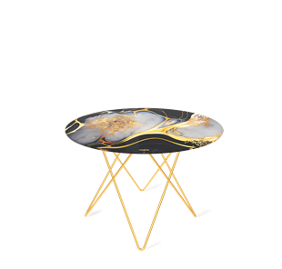 Круглый столик SHT-TU37 / SHT-TT32 60 стекло/МДФ (черный алмаз/золото) в Коврове