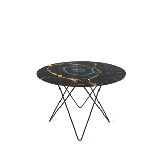 Круглый столик SHT-TU37 / SHT-TT32 60 стекло/МДФ (титановый кварц/черный муар) в Коврове