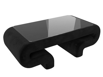 Стеклянный столик Волна, черный (велюр) в Коврове