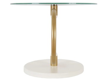 Стеклянный столик в гостиную Дуэт 13Н (золото-слоновая кость-прозрачное) во Владимире