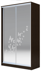 Шкаф 2-х дверный 2400х1200х620 два зеркала, "Бабочки" ХИТ 24-12-66-05 Венге Аруба во Владимире