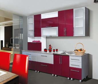 Кухня Мыло 224 2600, цвет Бордо металлик/Серебристый металлик в Коврове