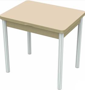Маленький обеденный стол Бари хром №6 (стекло молочное/дуб выбеленный) в Коврове