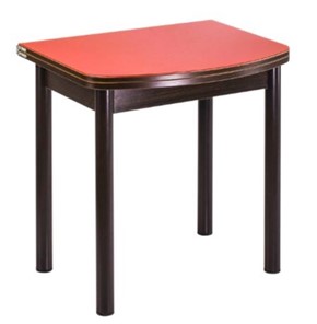 Кухонный раскладной стол СПГ-01 СТ1, венге ЛДСП/стекло оранжевое/38 прямые трубки крашеные коричневый в Коврове