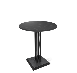 Круглый стол на кухню SHT-TU6-BS2/H110 / SHT-TT 80 ЛДСП (камень пьетра гриджио черный/черный) во Владимире