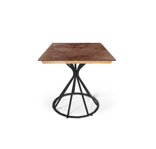 Керамический обеденный стол SHT-TU4-1/ТT8 60/60 (черный муар/прозрачный лак/коричневая сепия) в Коврове