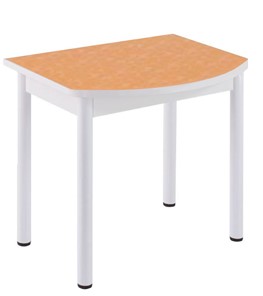 Кухонный пристенный стол НСПГ-07 ПЛ1, цветы манго/белое ЛДСП/36 прямые трубки крашеные белый в Коврове