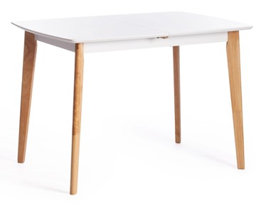 Небольшой стол Claire, дерево гевея/МДФ, 110+30x75x75 Белый/натуральный арт.15111 в Коврове