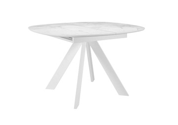 Керамический стол DikLine BK100 Керамика Белый мрамор/подстолье белое/опоры белые во Владимире