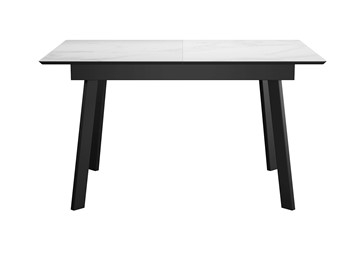 Керамический кухонный стол DikLine SKH125 Керамика Белый мрамор/подстолье черное/опоры черные (2 уп.) во Владимире