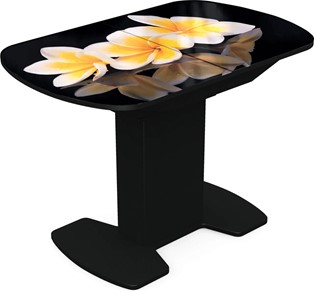 Кухонный стол раскладной Корсика исп. 1 Фотопечать (Цветы №11) 1100(1415)*700 в Коврове