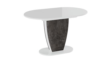 Овальный обеденный стол Монреаль тип 1 (Белый глянец/Моод темный) во Владимире