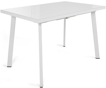 Маленький стол Сальвадор-1G (ноги белые, стекло cristal/белый цемент) в Коврове