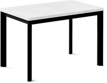 Кухонный стол раздвижной Кубика Токио-1L (ноги металлические черные, белый цемент) в Коврове