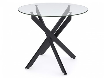 Обеденный круглый стол Dikline R900 стекло/ножки черный металл в Коврове