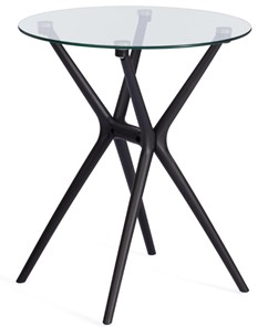 Стеклянный обеденный стол PARNAVAZ (mod. 29) пластик/стекло, 60х60х70,5 прозрачный/черный арт.19698 в Коврове