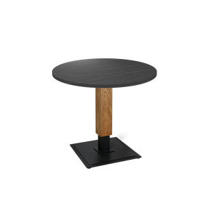 Мини-стол на кухню SHT-TU22 / SHT-TT 80 ЛДСП (камень пьетра гриджио черный/дуб брашированный корич/черный муар) во Владимире