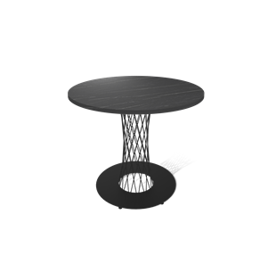 Круглый стол на кухню SHT-TU3-1 / SHT-TT 80 ЛДСП (камень пьетра гриджио черный/черный муар) во Владимире