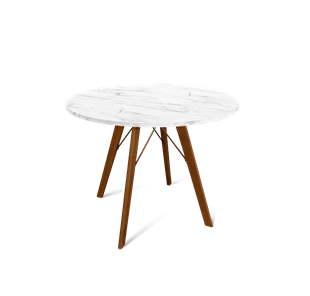 Круглый кухонный стол SHT-TU9 / SHT-TT 90 ЛДСП (мрамор кристалл/темный орех) в Коврове