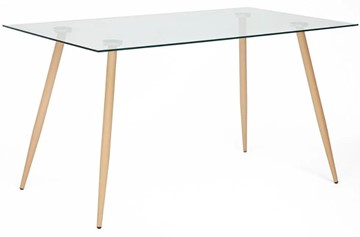 Стол со стеклянной столешницей SOPHIA (mod. 5003) металл/стекло (8мм), 140x80x75, бук/прозрачный арт.12098 в Коврове