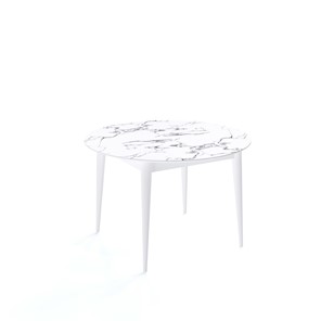 Стол обеденный круглый Kenner W1200 (Белый/Мрамор белый) в Коврове