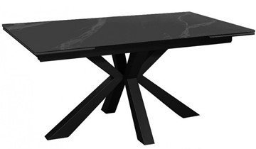 Стол раздвижной DikLine SFE140 Керамика Черный мрамор/подстолье черное/опоры черные (2 уп.) в Коврове
