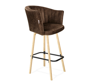 Барный стул SHT-ST42-1 / SHT-S94 (кофейный трюфель/прозрачный лак/черный муар) в Коврове