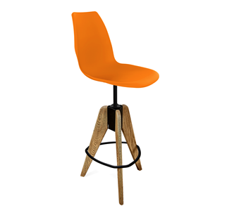Барный стул SHT-ST29/S92 (оранжевый ral2003/брашированный коричневый/черный муар) в Коврове