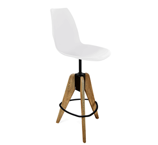 Барный стул SHT-ST29/S92 (белый/брашированный коричневый/черный муар) в Коврове