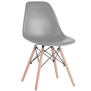 Комплект стульев 4 шт. BRABIX "Eames CF-010", пластик серый, опоры дерево/металл, 532632, 2033A во Владимире